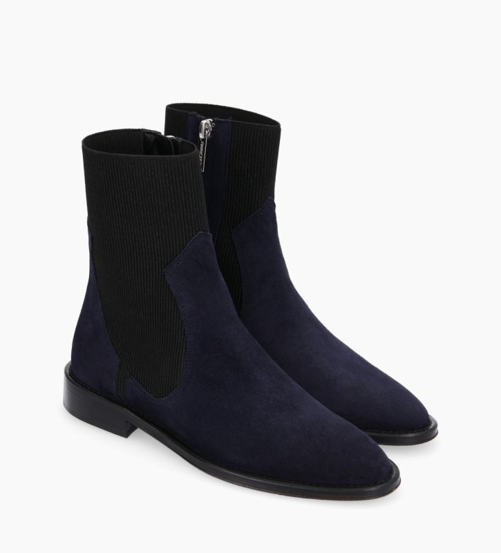 Free Lance Harri 25 Bottine Chelsea Cuir Velours Marine