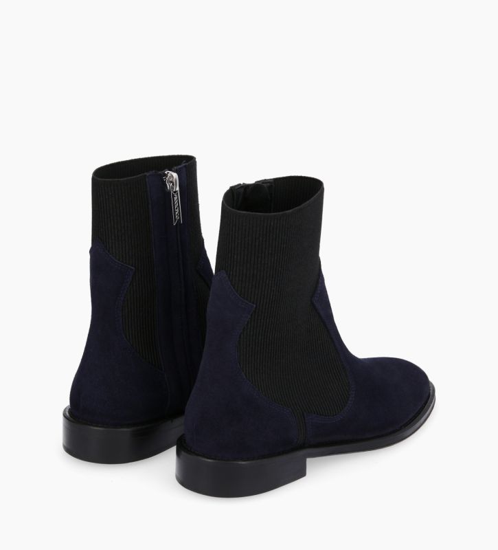 Free Lance Harri 25 Bottine Chelsea Cuir Velours Marine
