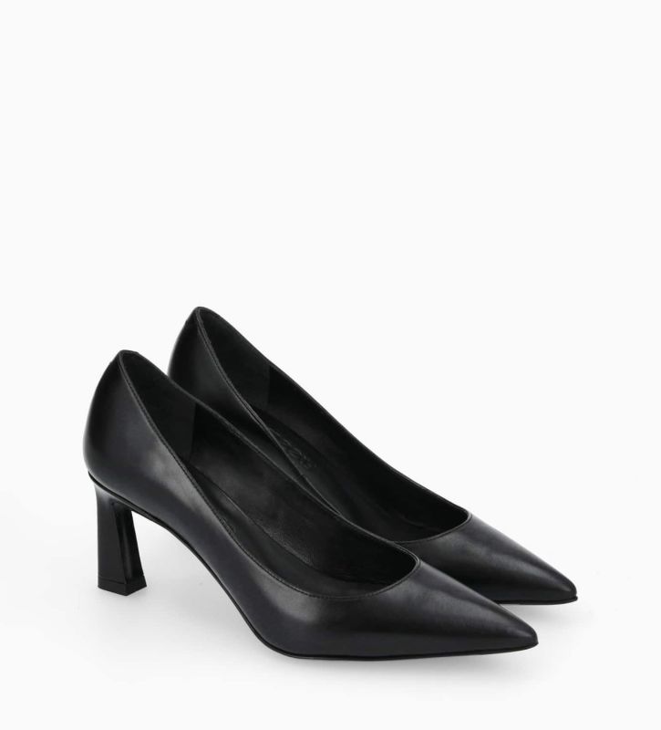 Free Lance Iris 65 Escarpin à Talon à Bout Pointu Cuir De Veau Lisse Brillant Noir