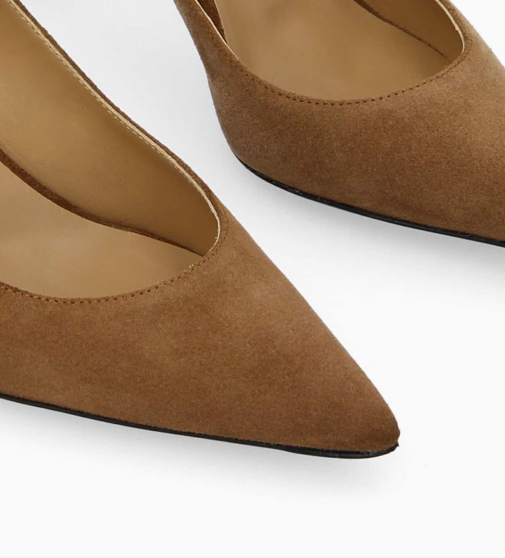 Free Lance Iris 65 Escarpin à Talon à Bout Pointu Cuir Velours Brun