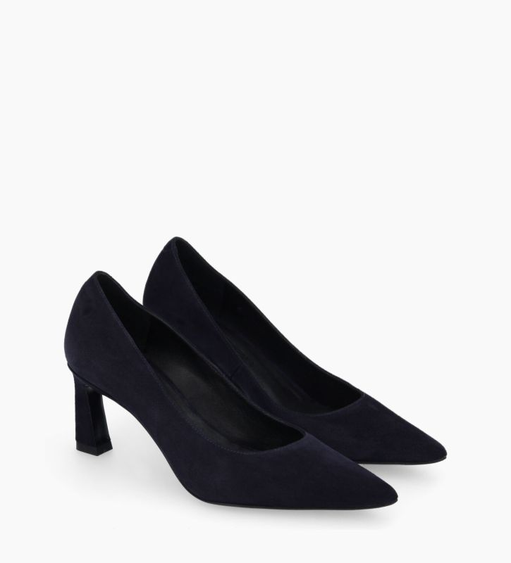 Free Lance Iris 65 Escarpin à Talon à Bout Pointu Cuir Velours Marine