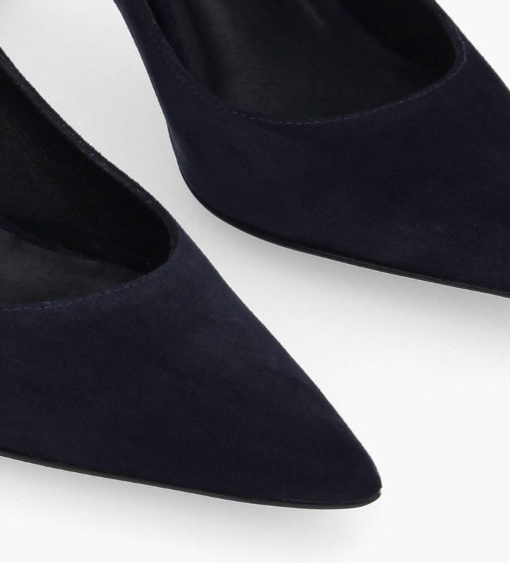 Free Lance Iris 65 Escarpin à Talon à Bout Pointu Cuir Velours Marine