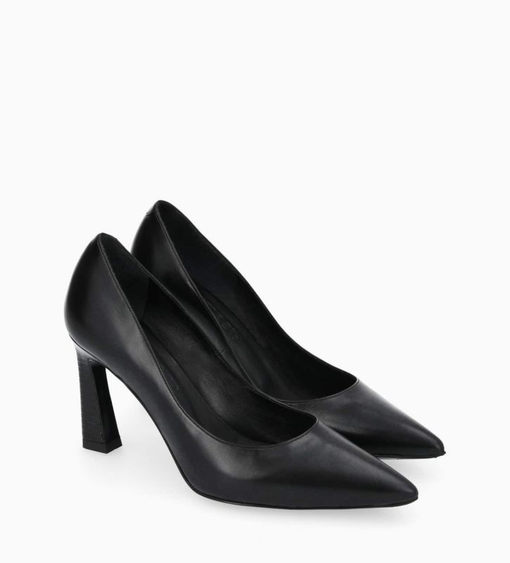 Free Lance Iris 85 Escarpin à Talon à Bout Pointu Cuir De Veau Lisse/Cuir Imprimé Noir