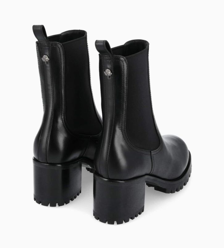 Free Lance Jade 45 Bottine Chelsea à Talon Cuir De Veau Lisse Brillant Noir