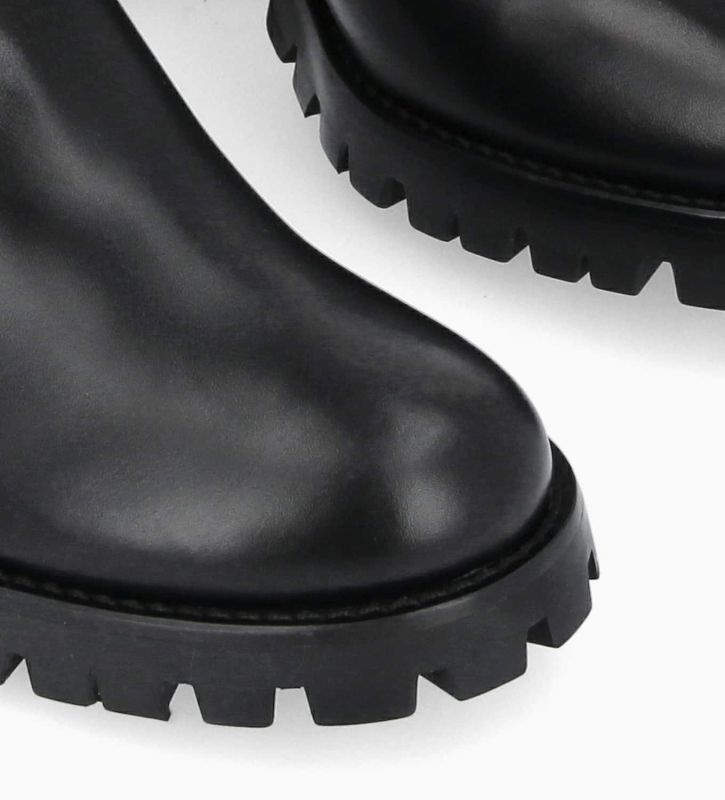 Free Lance Jade 45 Bottine Chelsea à Talon Cuir De Veau Lisse Brillant Noir