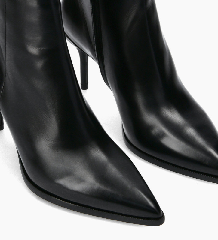 Free Lance Jamie 70 Bottine à Talon Aiguille Cuir De Veau Lisse Noir