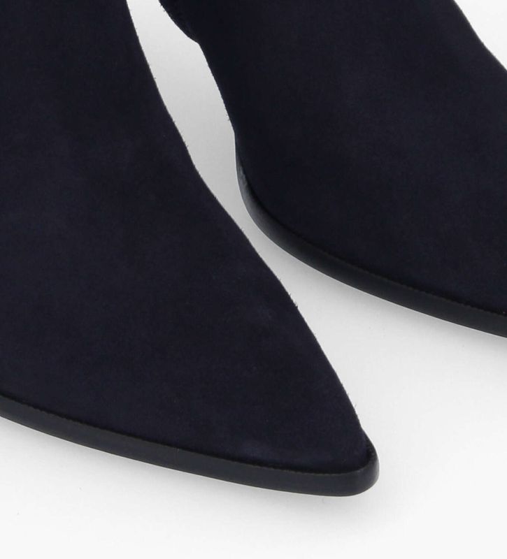 Free Lance Jamie 70 Bottine à Talon Aiguille Cuir Velours Marine