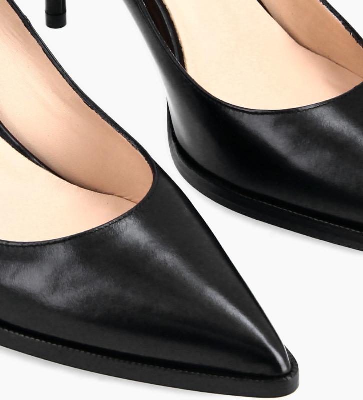 Free Lance Jamie 70 Escarpin à Bout Pointu Cuir De Veau Lisse Noir