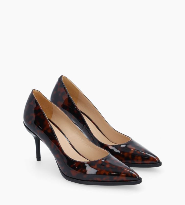 Free Lance Jamie 70 Escarpin à Bout Pointu Cuir Verni Turtle