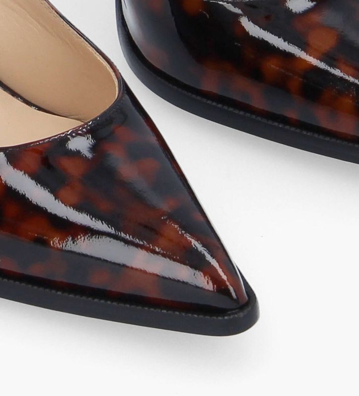 Free Lance Jamie 70 Escarpin à Bout Pointu Cuir Verni Turtle