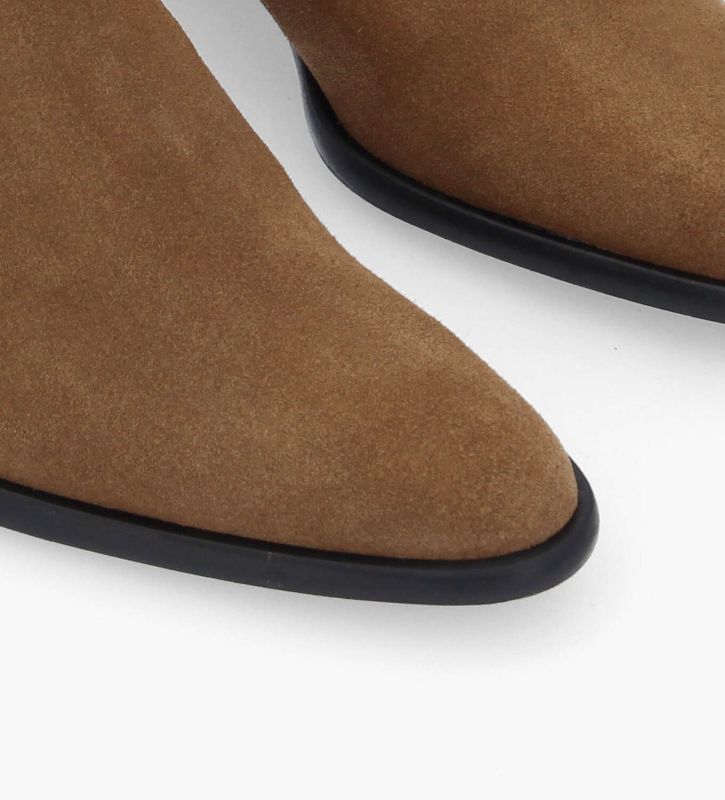 Free Lance Jane 5 Bottine Western Zippée à Talon Cuir Velours Sienna