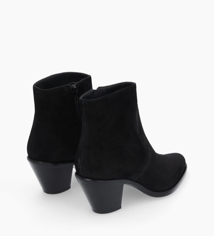 Free Lance Jane 7 Bottine Western Zippée Cuir Velours Noir