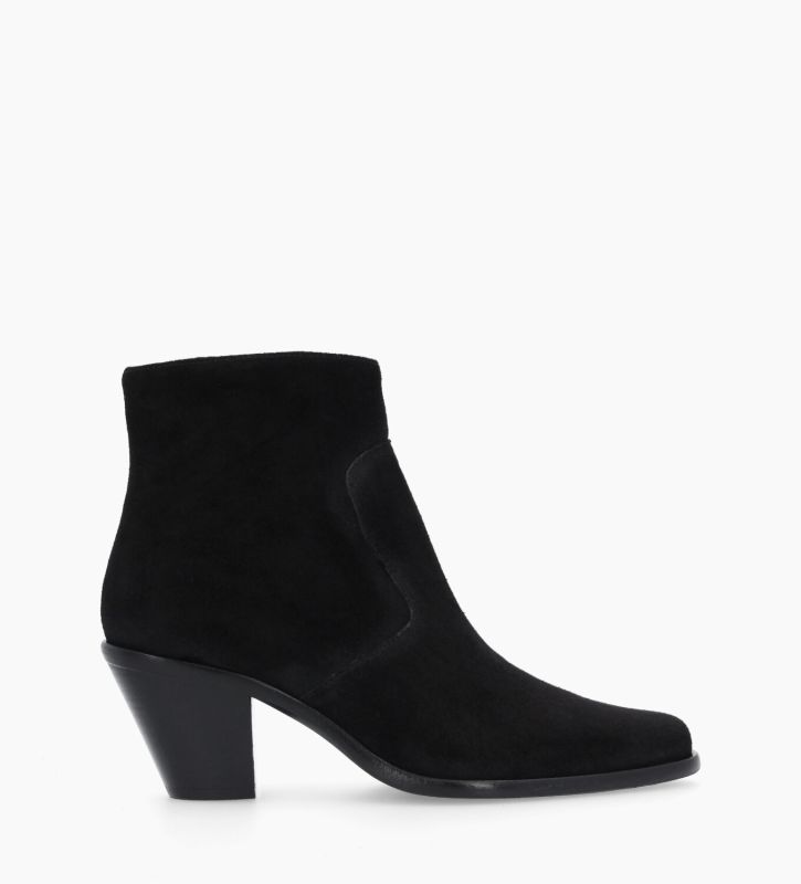 free lance Jane 7 Bottine western zippée Cuir velours Noir