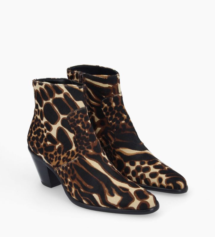 Free Lance Jane 7 Bottine Western Zippée Poils Jungle