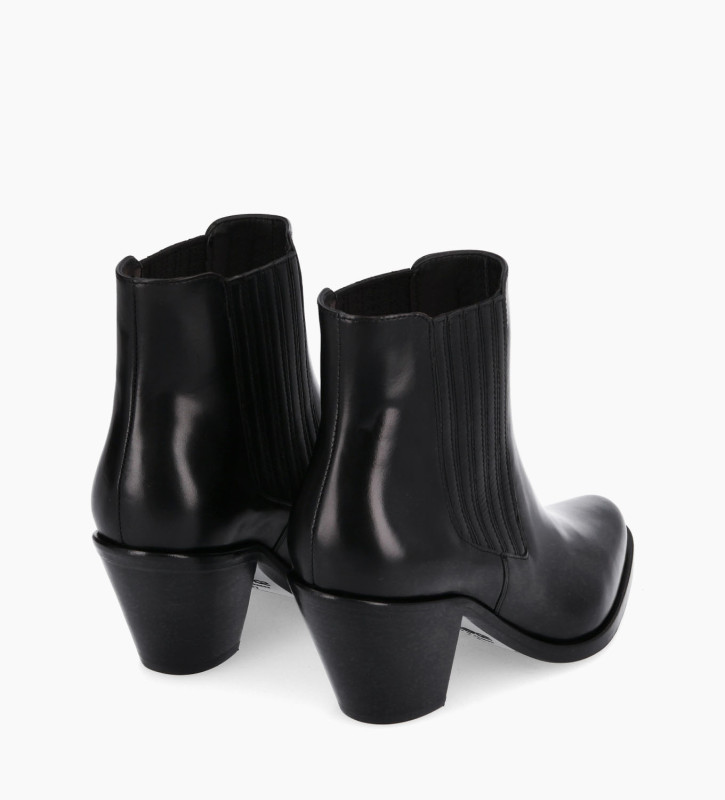 Free Lance Jane 70 Bottine Chelsea à Talon Cuir De Veau Lisse Noir