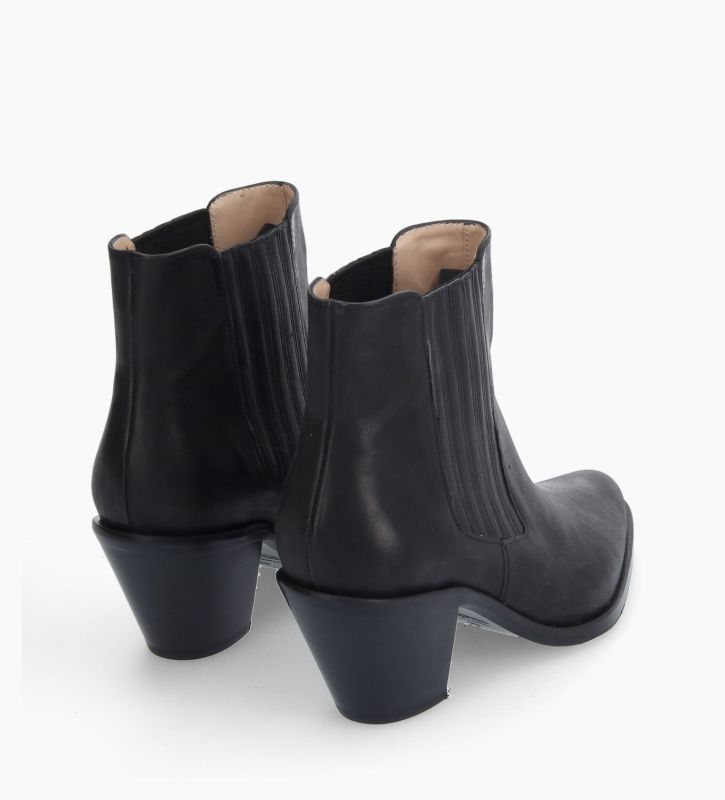 Free Lance Jane 70 Bottine Chelsea à Talon Cuir Grainé Noir