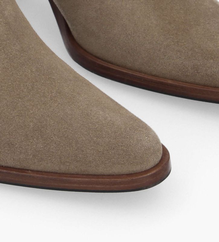 Free Lance Jane 70 Bottine Chelsea à Talon Cuir Velours Grège