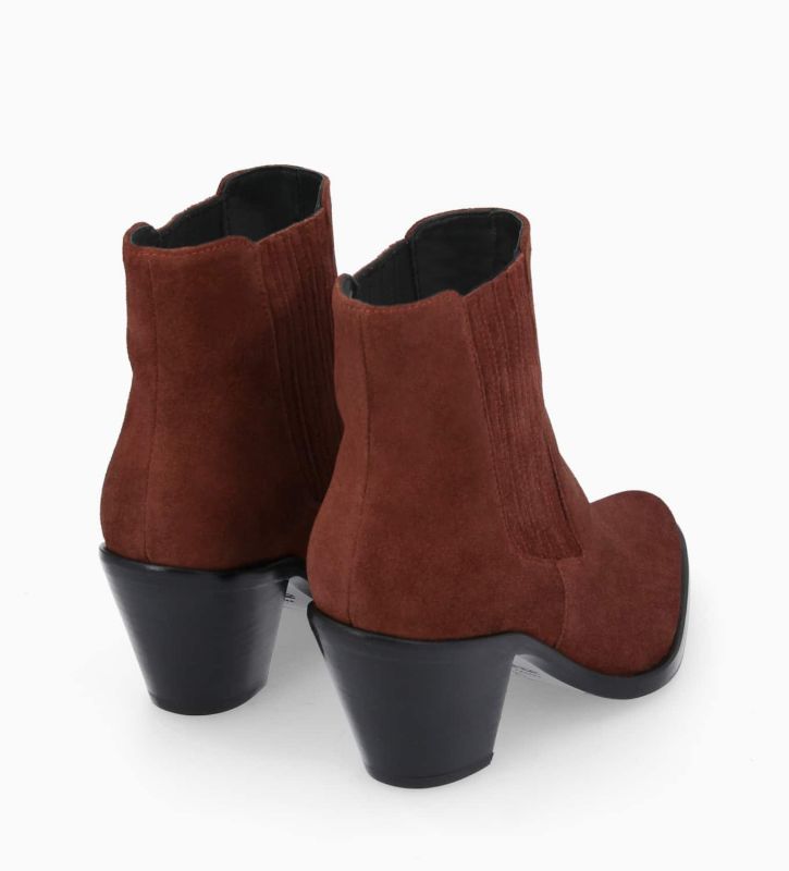 Free Lance Jane 70 Bottine Chelsea à Talon Cuir Velours Grenat