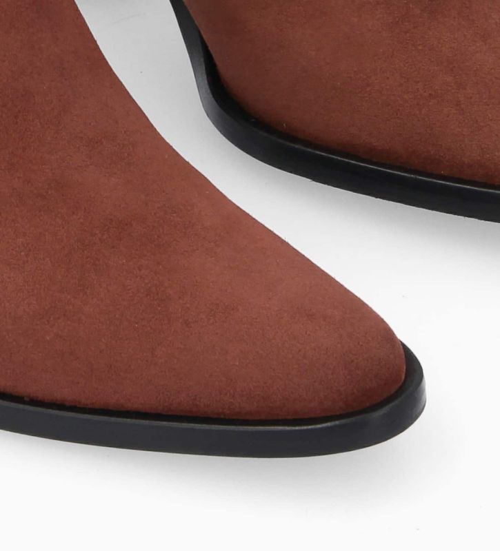 Free Lance Jane 70 Bottine Chelsea à Talon Cuir Velours Grenat