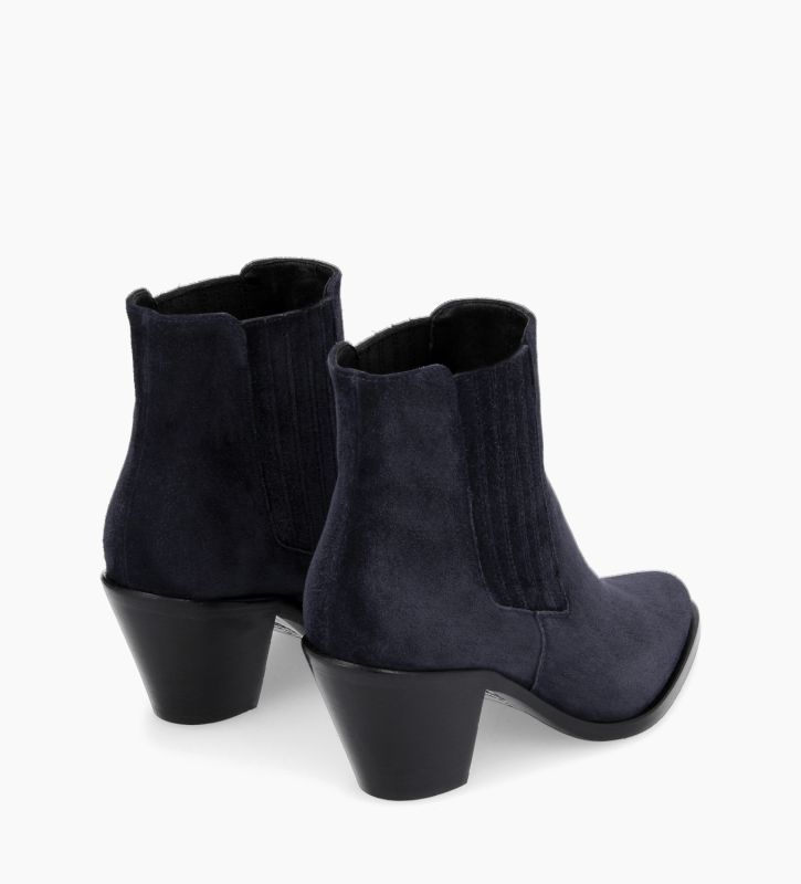 Free Lance Jane 70 Bottine Chelsea à Talon Cuir Velours Marine