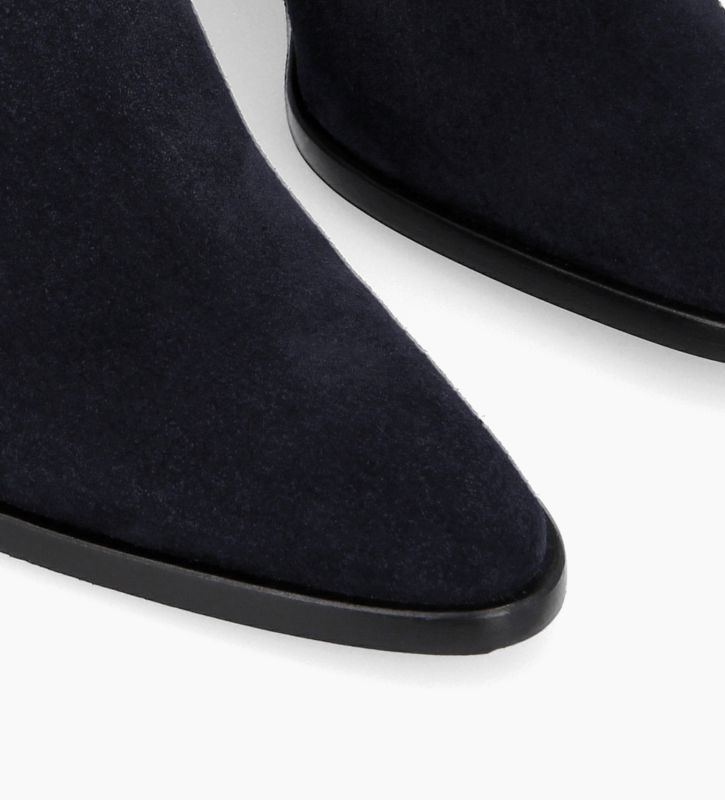 Free Lance Jane 70 Bottine Chelsea à Talon Cuir Velours Marine