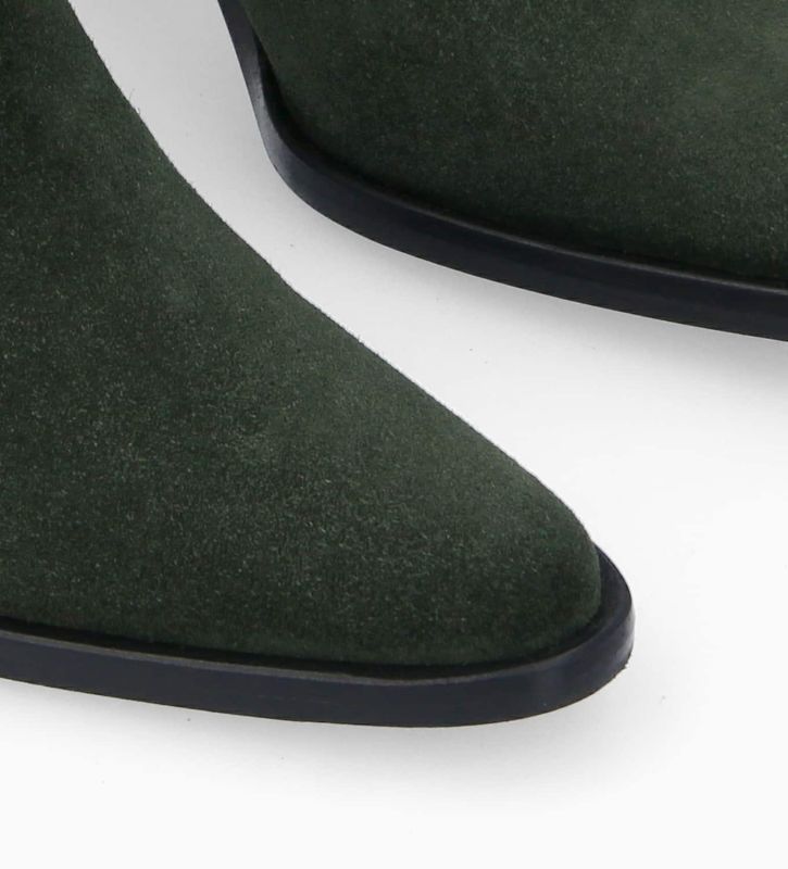 Free Lance Jane 70 Bottine Chelsea à Talon Cuir Velours Militaire