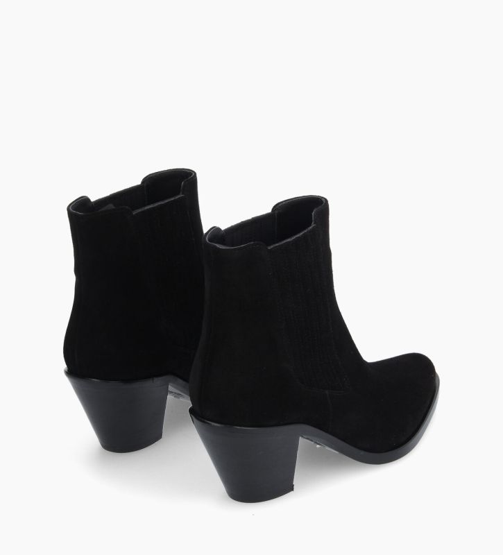 Free Lance Jane 70 Bottine Chelsea à Talon Cuir Velours Noir