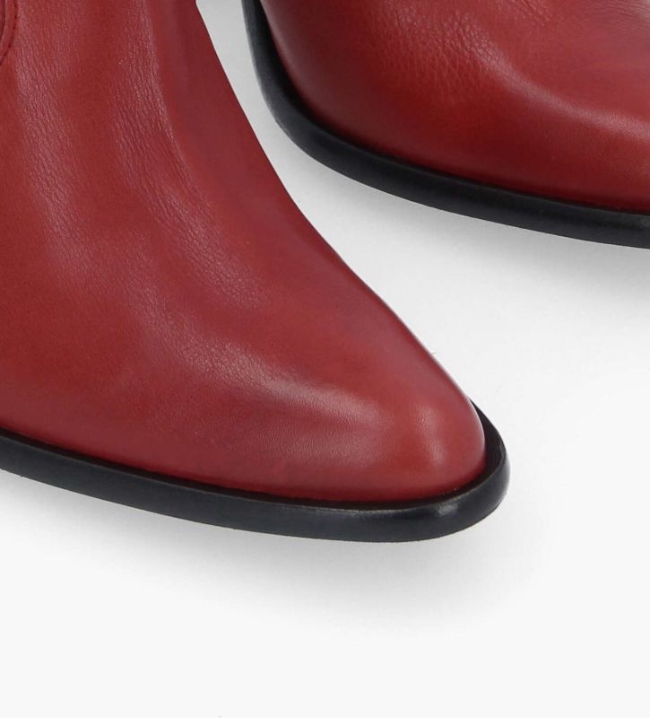 Free Lance Jane 9 Bottine Western Zippée Cuir Lisse Rouge