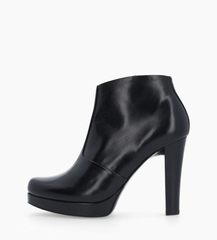 Free Lance Juke 70 Bottine à Talon à Zip Cuir Lisse Noir