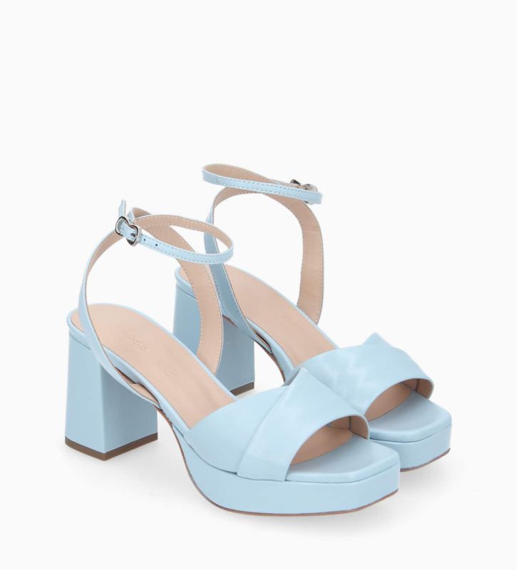 Free Lance Julianne 50 Sandale à Talon Cuir Lisse Bleu Ciel