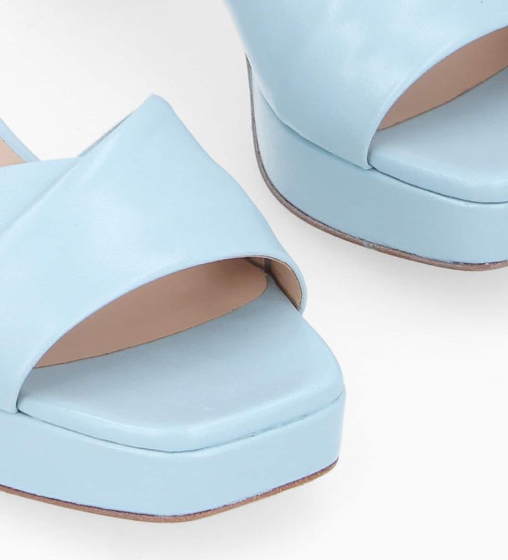 Free Lance Julianne 50 Sandale à Talon Cuir Lisse Bleu Ciel