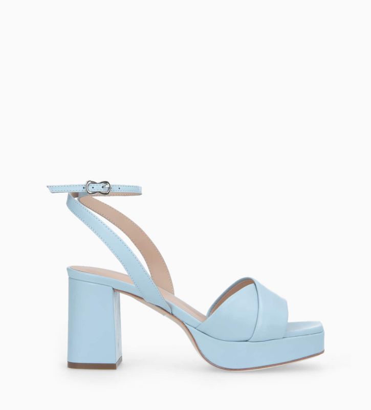 free lance Julianne 50 Sandale à talon Cuir lisse Bleu ciel