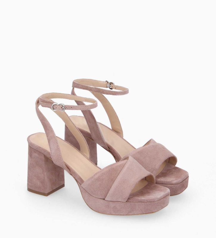 Free Lance Julianne 50 Sandale à Talon Cuir Velours Blush