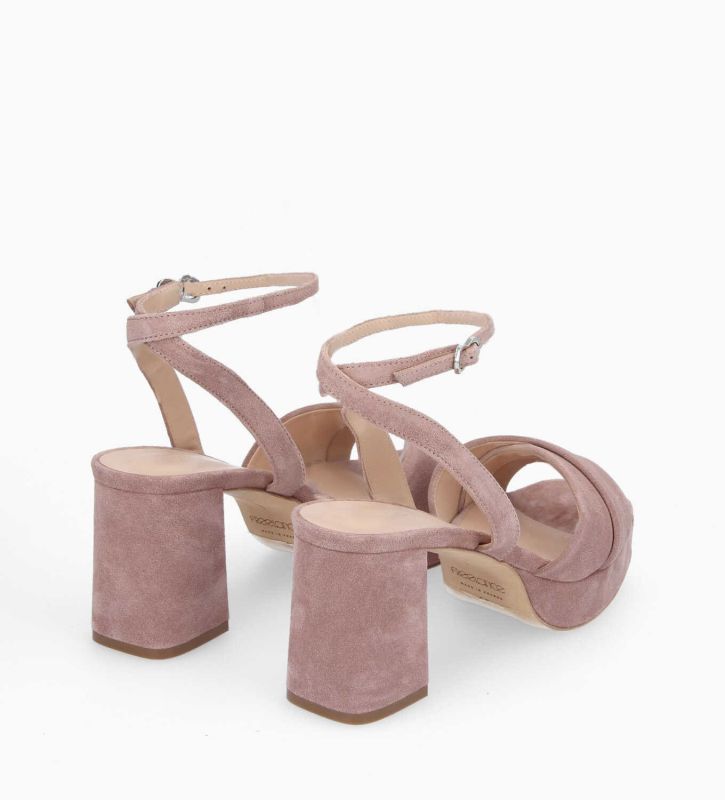 Free Lance Julianne 50 Sandale à Talon Cuir Velours Blush