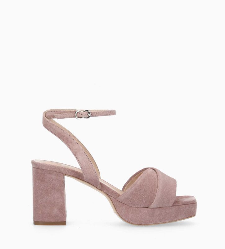 free lance Julianne 50 Sandale à talon Cuir velours Blush