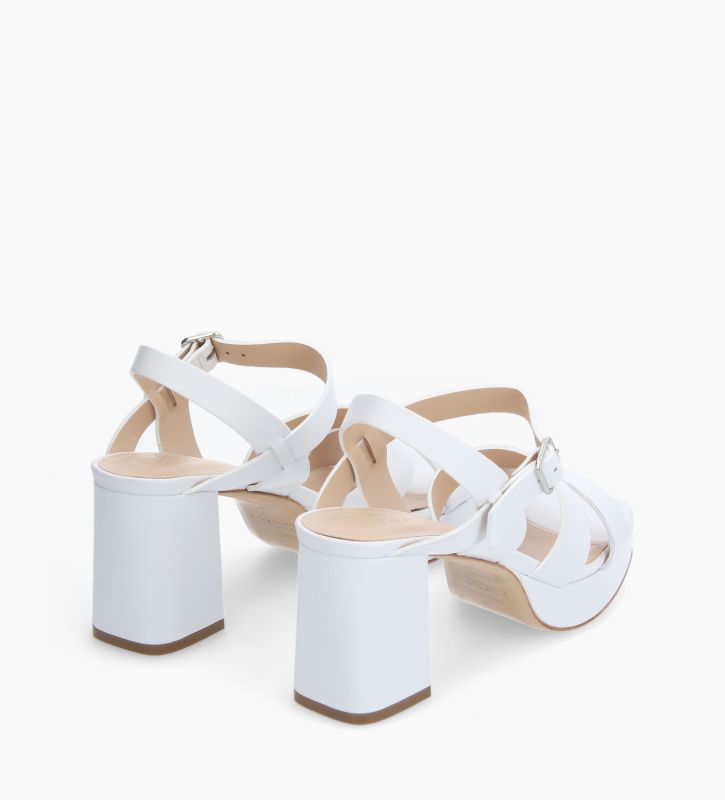 Free Lance Juliette 50 Sandale à Talon Cuir Lisse Blanc