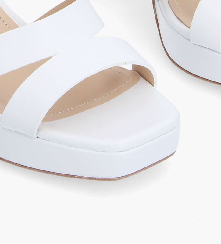 Free Lance Juliette 50 Sandale à Talon Cuir Lisse Blanc