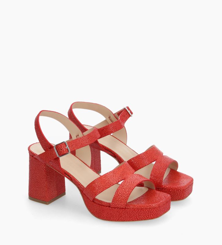 Free Lance Juliette 50 Sandale à Talon Cuir Razzo Rouge