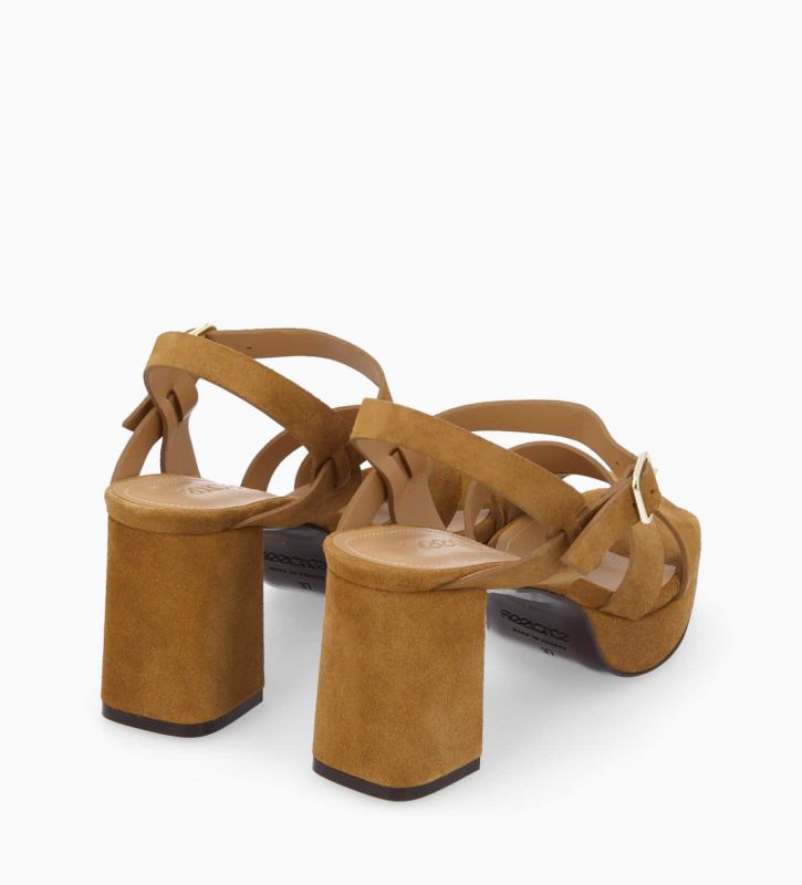 Free Lance Juliette 50 Sandale à Talon Cuir Velours Biscuit