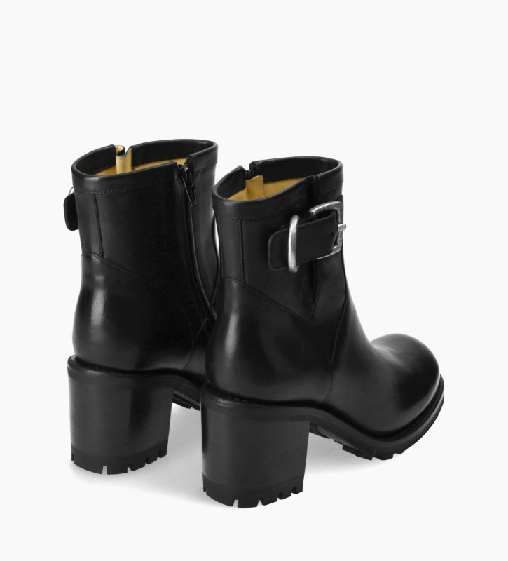 Free Lance Justy 70 Boot Biker à Boucle Cuir Lisse Noir