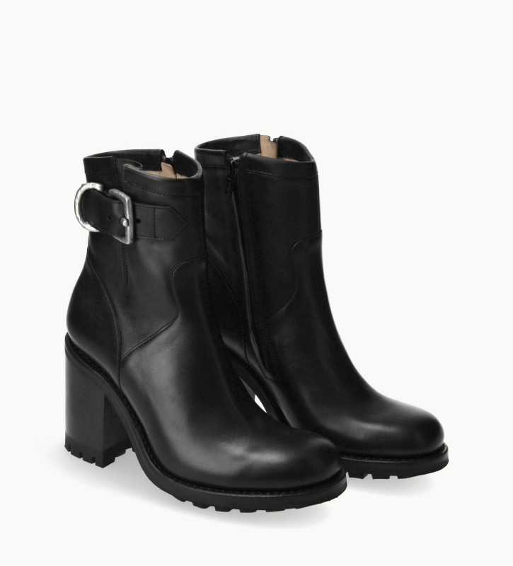 Free Lance Justy 90 Boot Biker à Boucle Cuir Lisse Noir