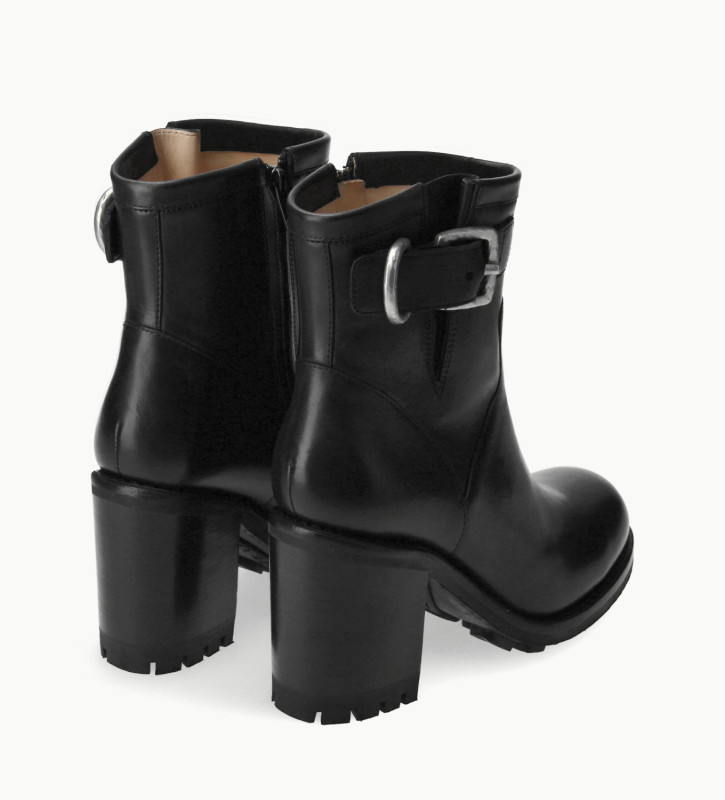 Free Lance Justy 90 Boot Biker à Boucle Cuir Lisse Noir