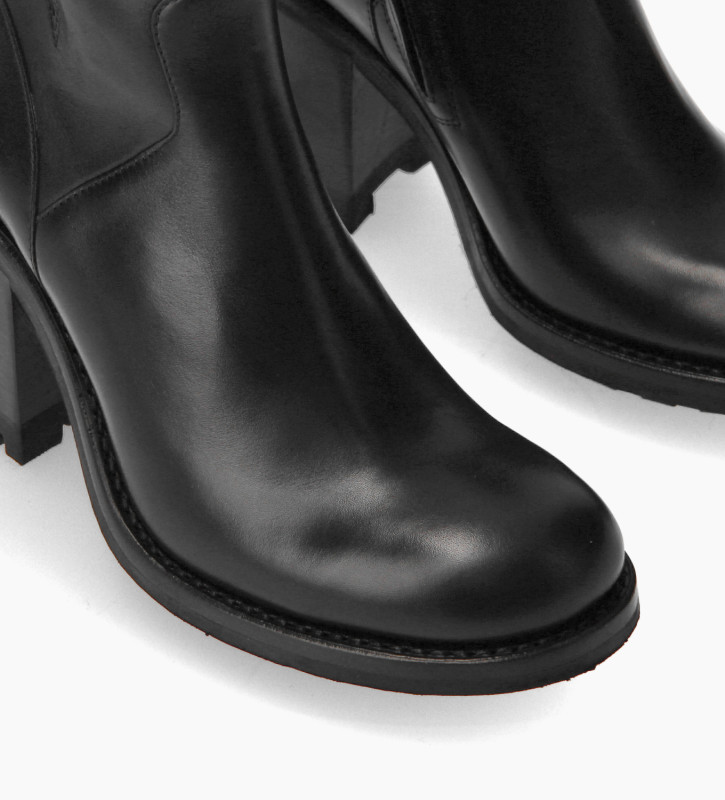 Free Lance Justy 90 Boot Biker à Boucle Cuir Lisse Noir