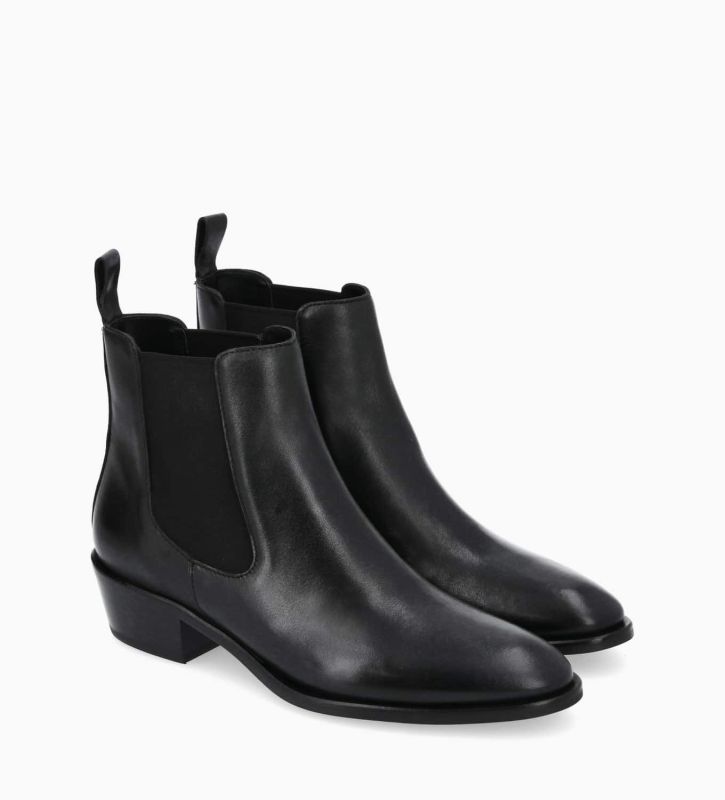 Free Lance Kim 40 Bottine Western Chelsea Cuir Lisse Noir