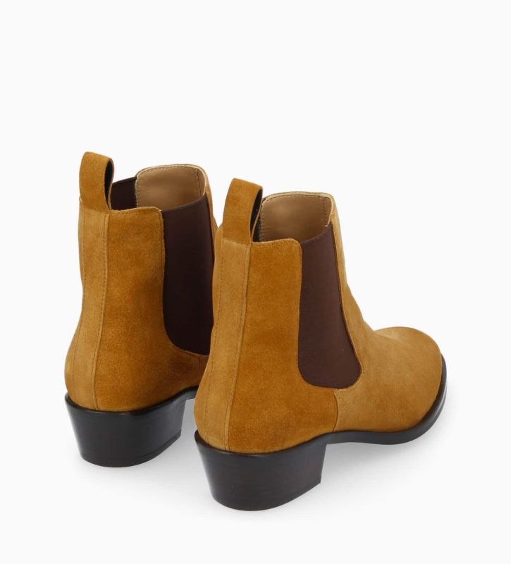 Free Lance Kim 40 Bottine Western Chelsea Cuir Velours Caramel
