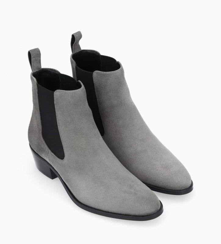Free Lance Kim 40 Bottine Western Chelsea Cuir Velours Graphite