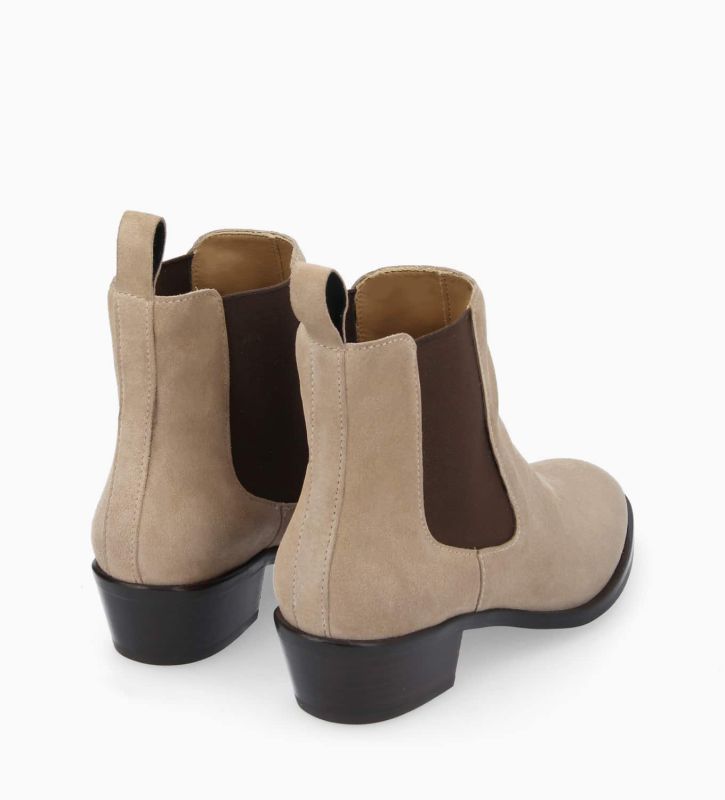 Free Lance Kim 40 Bottine Western Chelsea Cuir Velours Taupe