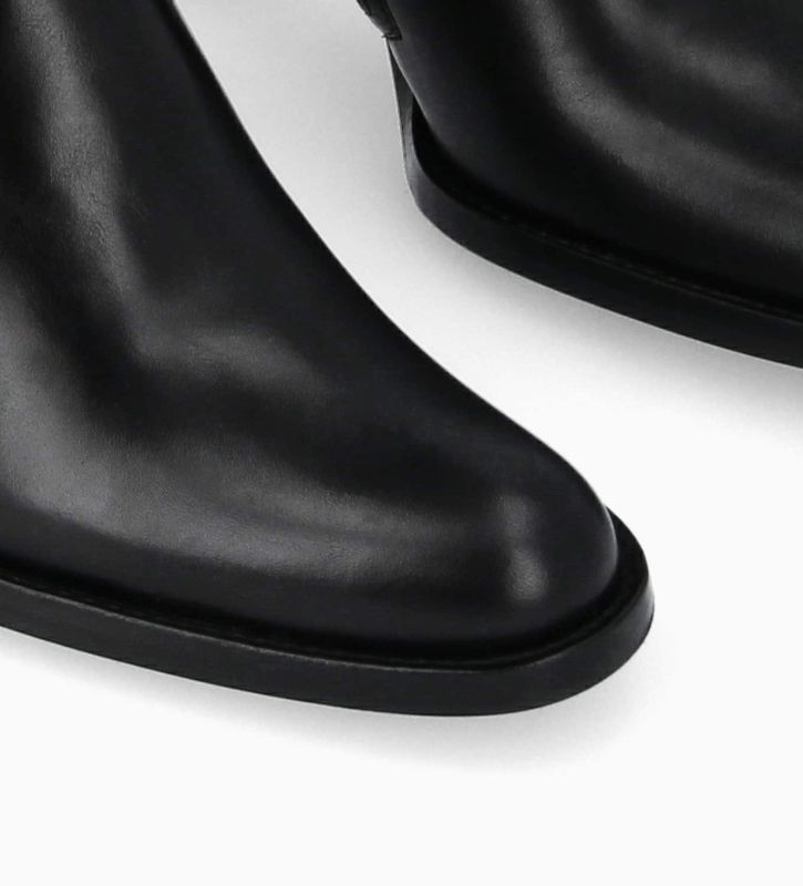 Free Lance Legend 70 Botte Zippée à Talon Cuir De Veau Lisse Brillant Noir