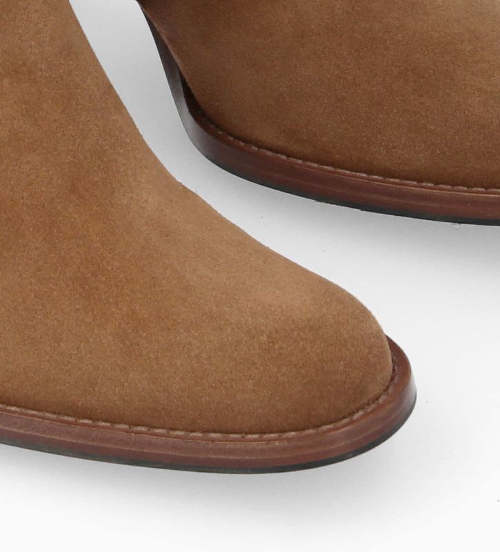 Free Lance Legend 70 Botte Zippée à Talon Cuir Velours Sienna