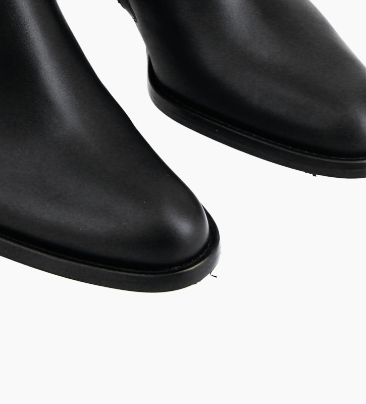 Free Lance Legend 70 Bottine à Talon à Zip Cuir De Veau Lisse Noir